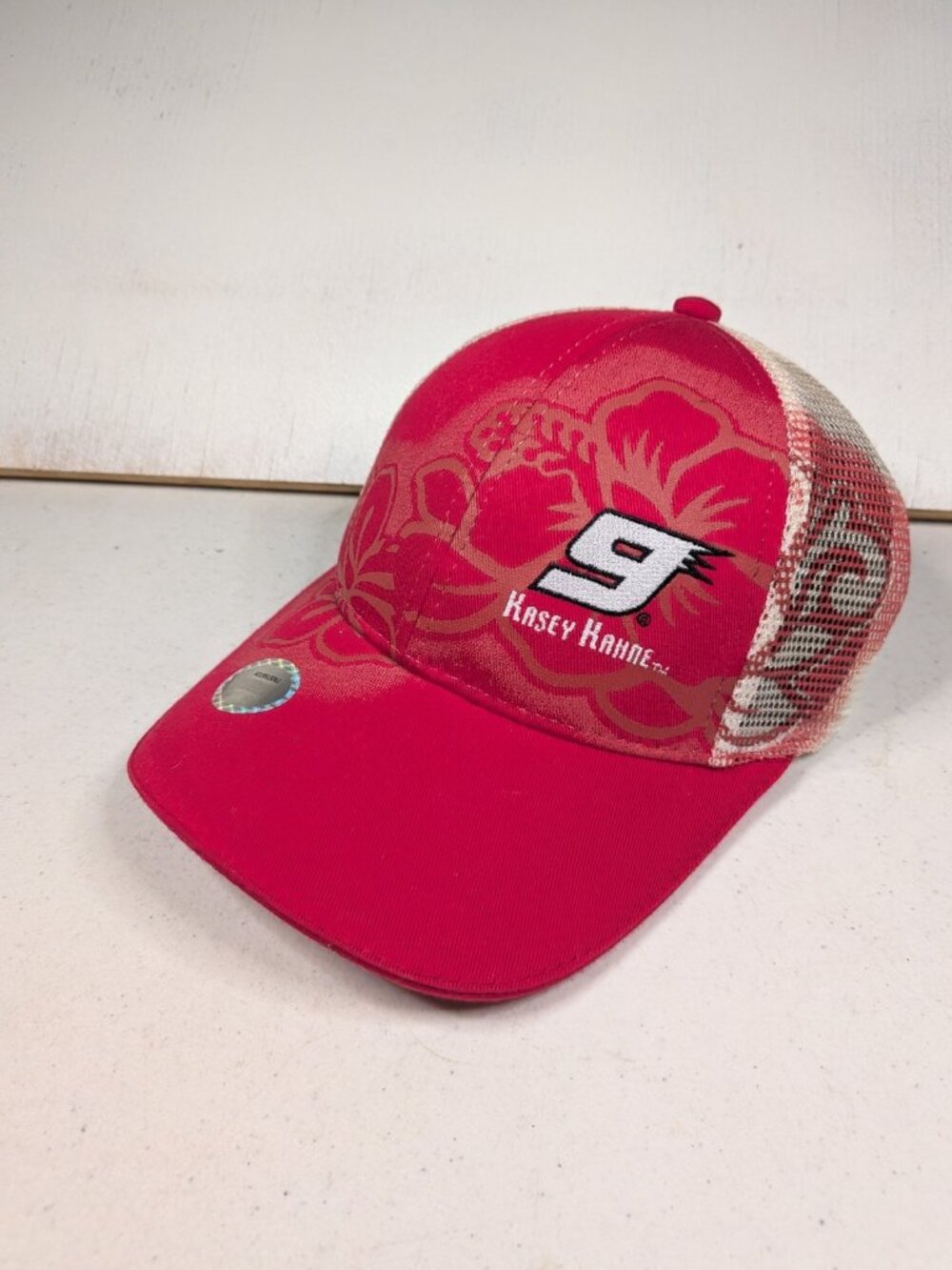 Kasey Kahne 9 Nascar Racing Baseball Cap Chase Authentics Red & White Mesh Hat